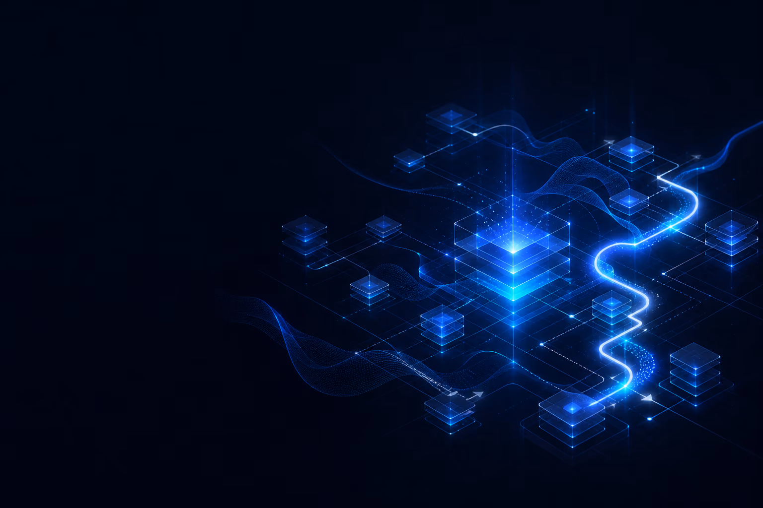 Abstract applied AI editorial artwork