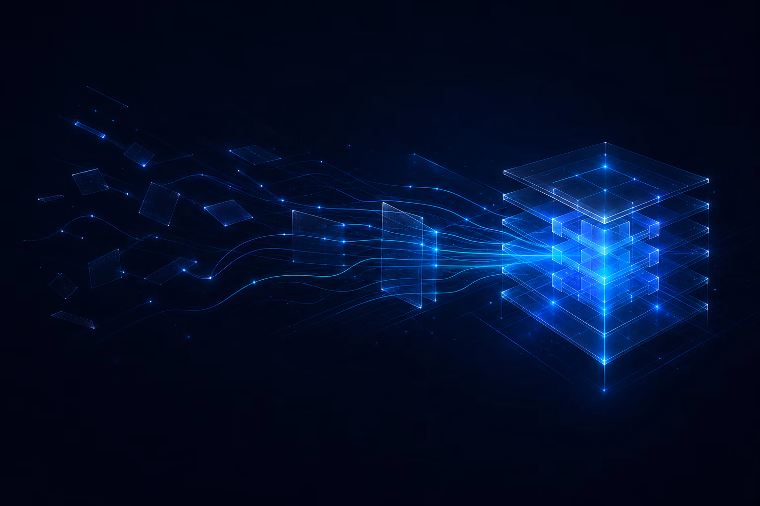 Abstract software strategy editorial artwork
