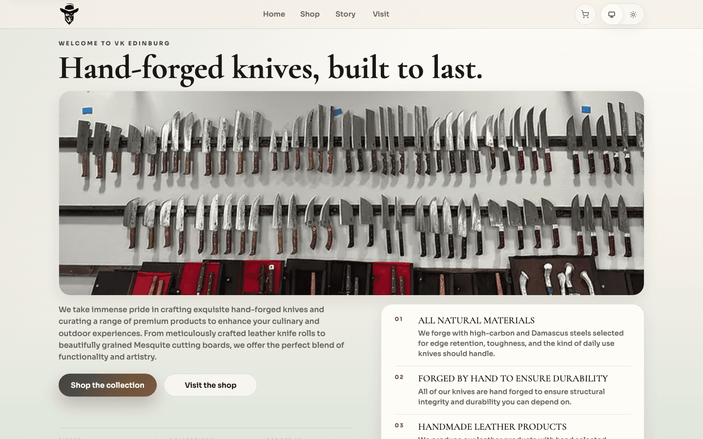 Villarreal Knives website preview